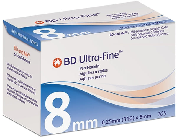 Aghi per penna BD Ultra-Fine, 0,25x8mm 31G (320524)