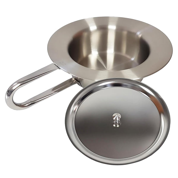 Padella da letto HaseMed in acciaio inox con coperchio