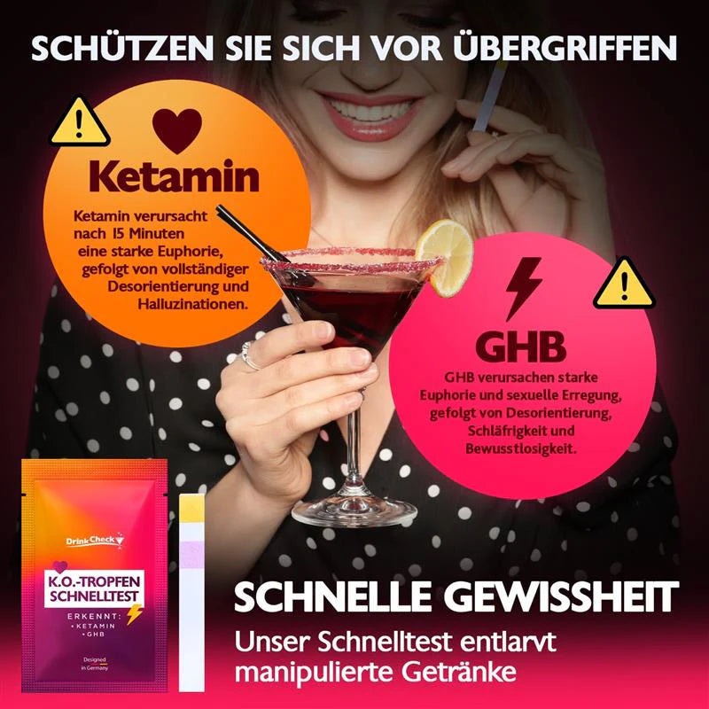 DrinkCheck Date Rape Drug Rapid Test for Detection of Ketamine, GHB, Scopolamine and Cocaine
