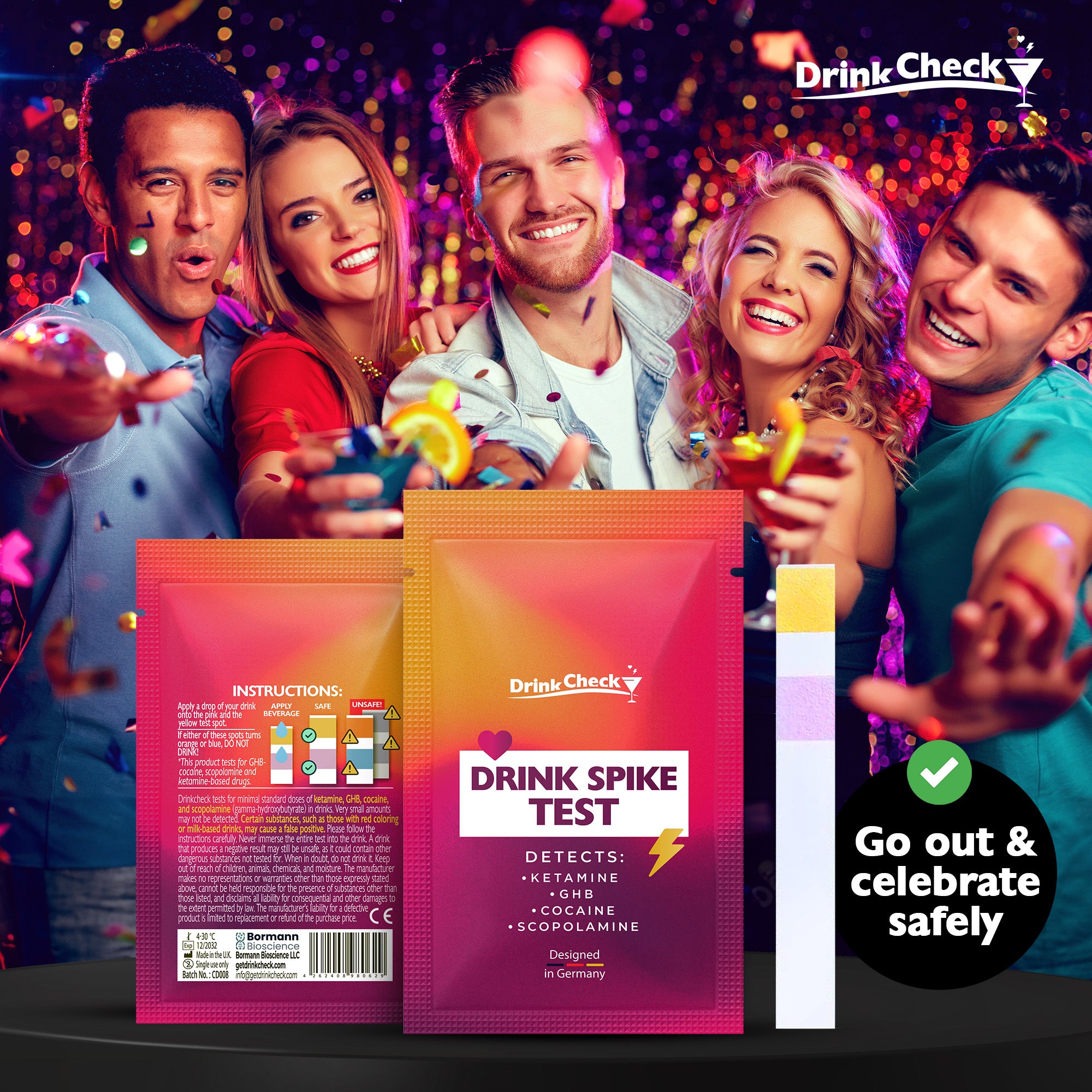 DrinkCheck Test per la rilevazione di GHB e Ketamina nelle bevande