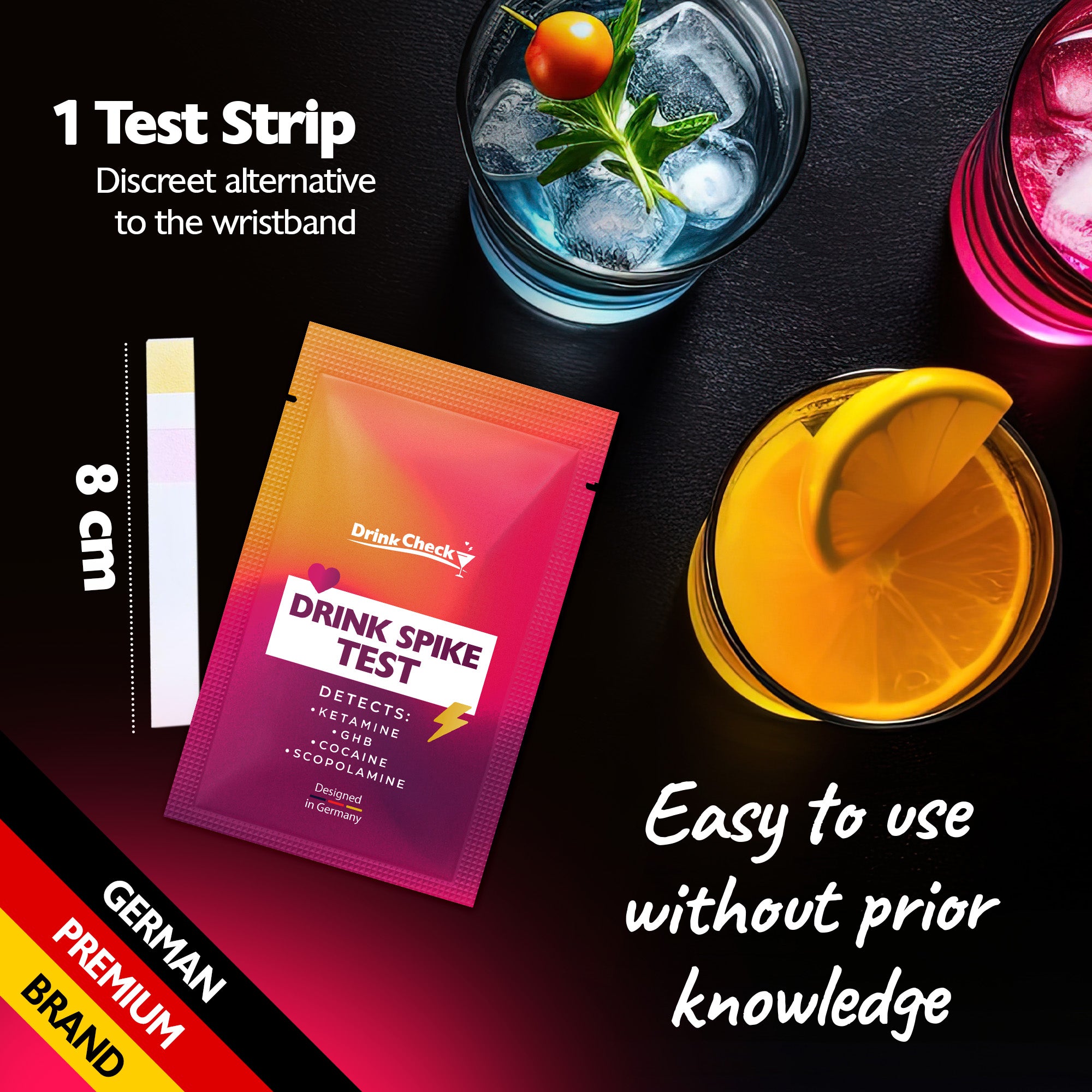 DrinkCheck Test per la rilevazione di GHB e Ketamina nelle bevande