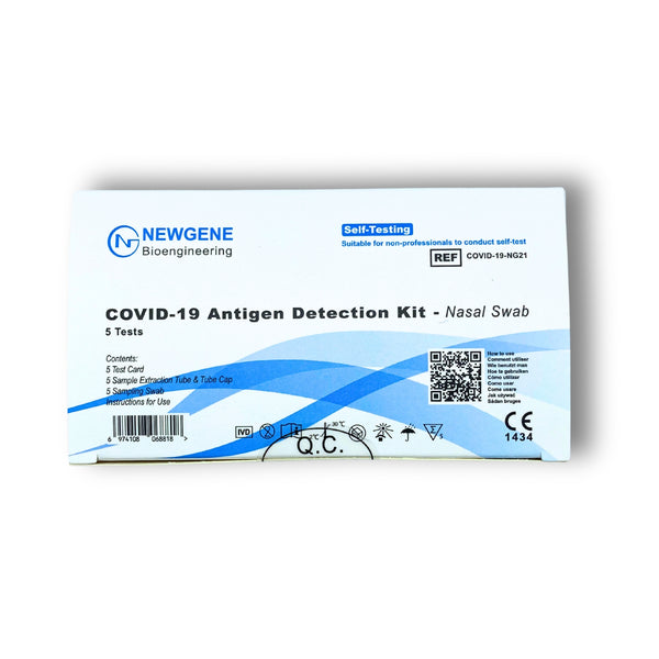 NEWGENE COVID-19 Kit di rilevamento antigenico Test domiciliare (nasale) CE1434 Confezione da 5