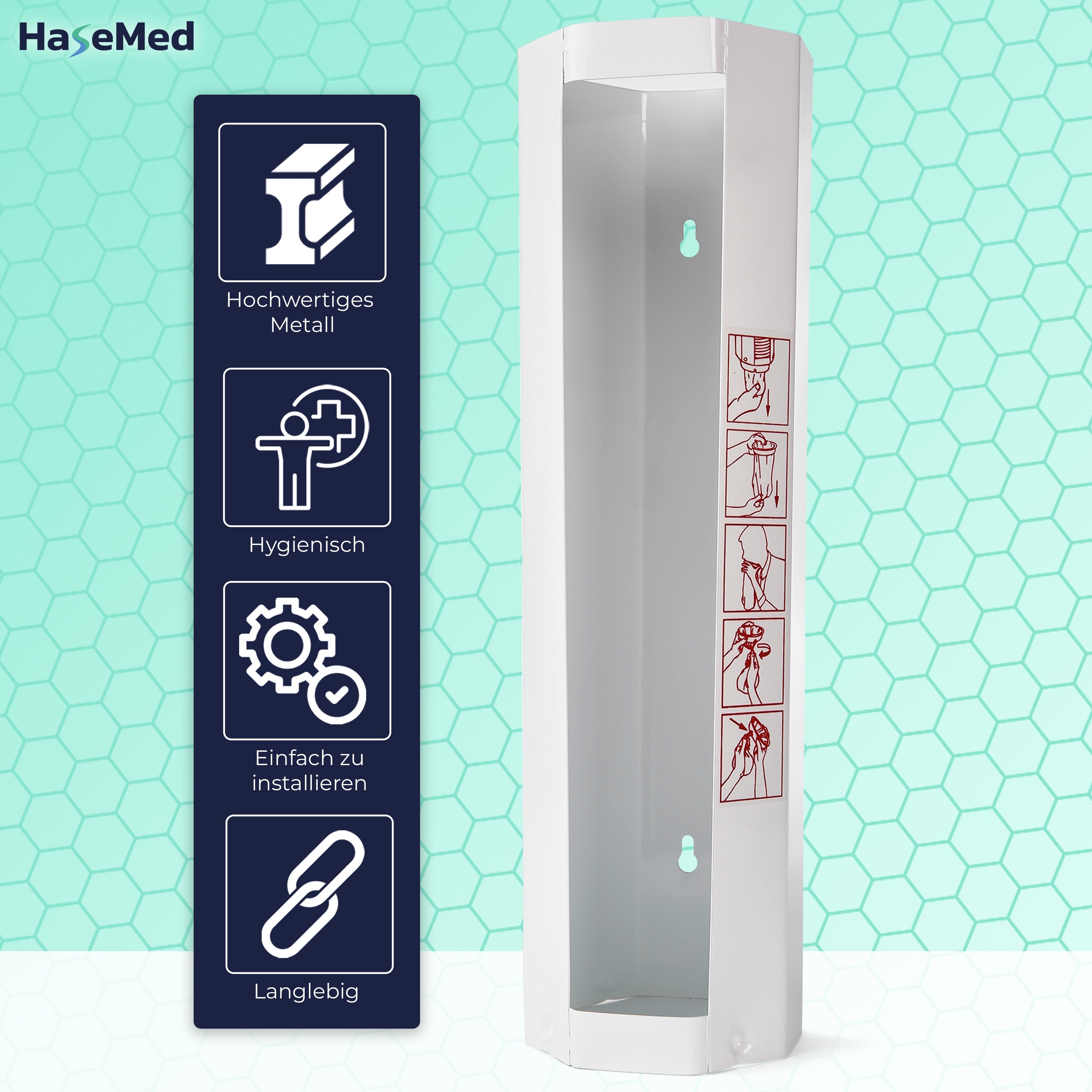 Dispenser in metallo HaseMed per sacchetti per il vomito, taglia: XL