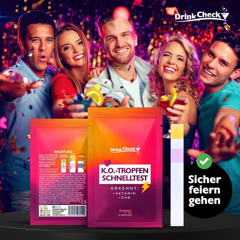 DrinkCheck Date Rape Drug Rapid Test for Detection of Ketamine, GHB, Scopolamine and Cocaine